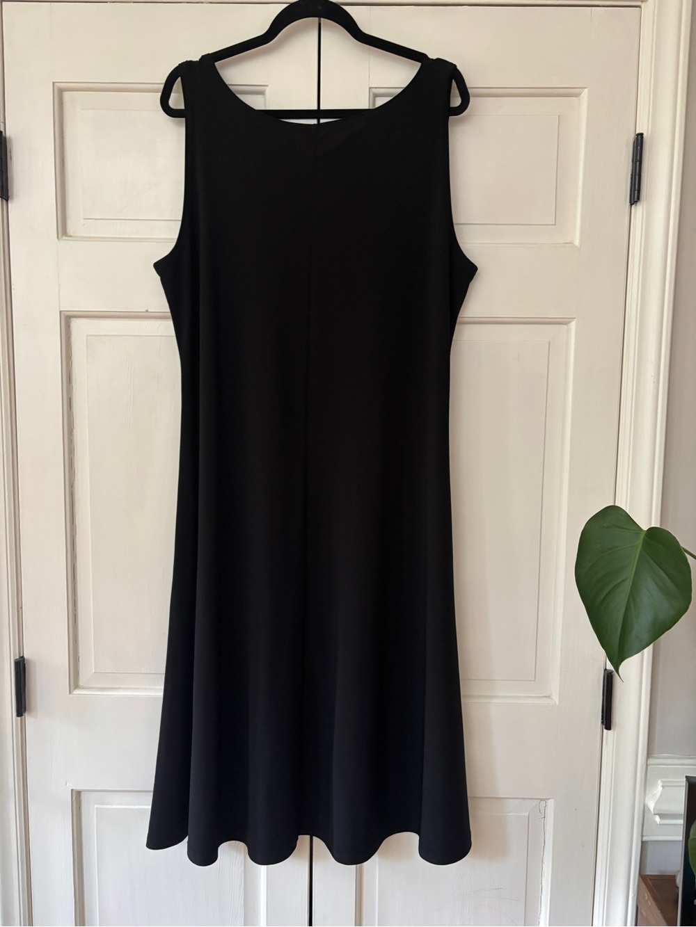 Sympli Nu Tank Lagenlook Dress Size 18 Slinky Jersey Black A Line Sleeveless - Picture 10 of 16